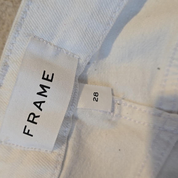 Frame cropped jeans, white/silver patina finish, size 28 - Picture 5 of 6